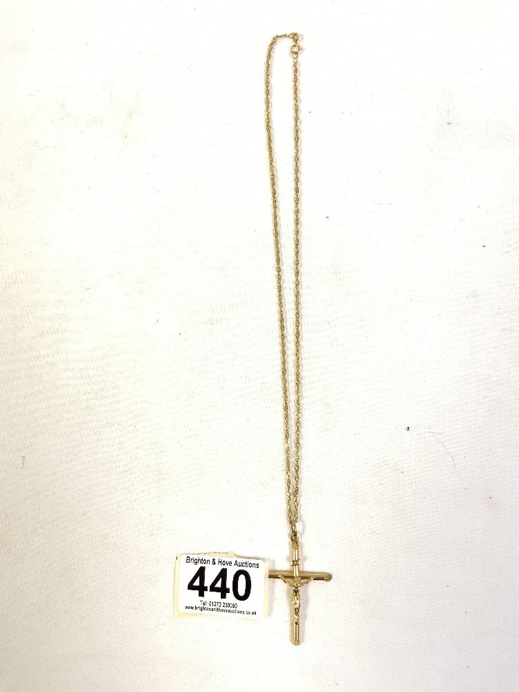 9CT GOLD CRUCIFIX ON A 9CT GOLD CHAIN 4.6 GRAMS, 18-INCH SIZE CHAIN - Image 4 of 5
