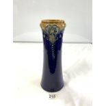 ROYAL DOULTON LAMBETH BLUE GROUND VASE, 32CMS