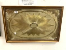 GOLD STARBURST PANEL DECORATION IN FRAME ORIGINALLY FROM A FAIRGROUND (62 X 38CMS)