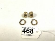 TWO PAIRS OF 375 9K GOLD EARRINGS