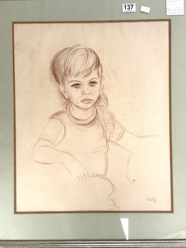 EDWARD WOLFE 1897 - 1882 DRAWING STUDY OF A YOUNG GIRL, 46 X 56CMS - Image 2 of 6