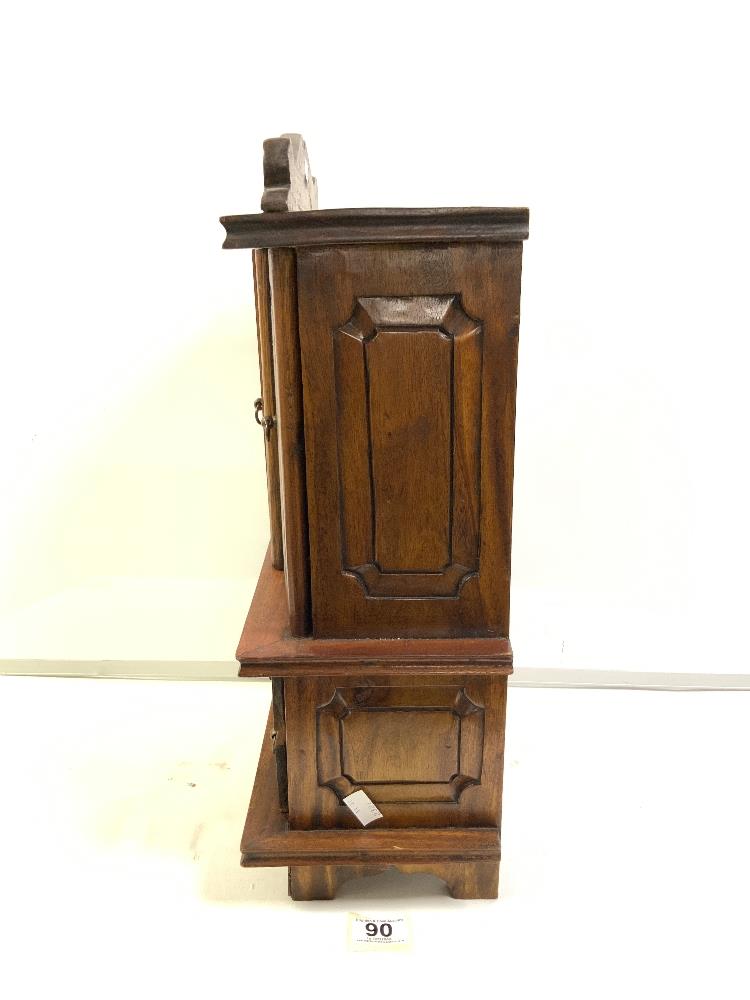 MINIATURE REPRODUCTION LINEN PRESS WITH THREE DRAWERS UNDER, 31 X 52CMS - Image 5 of 7