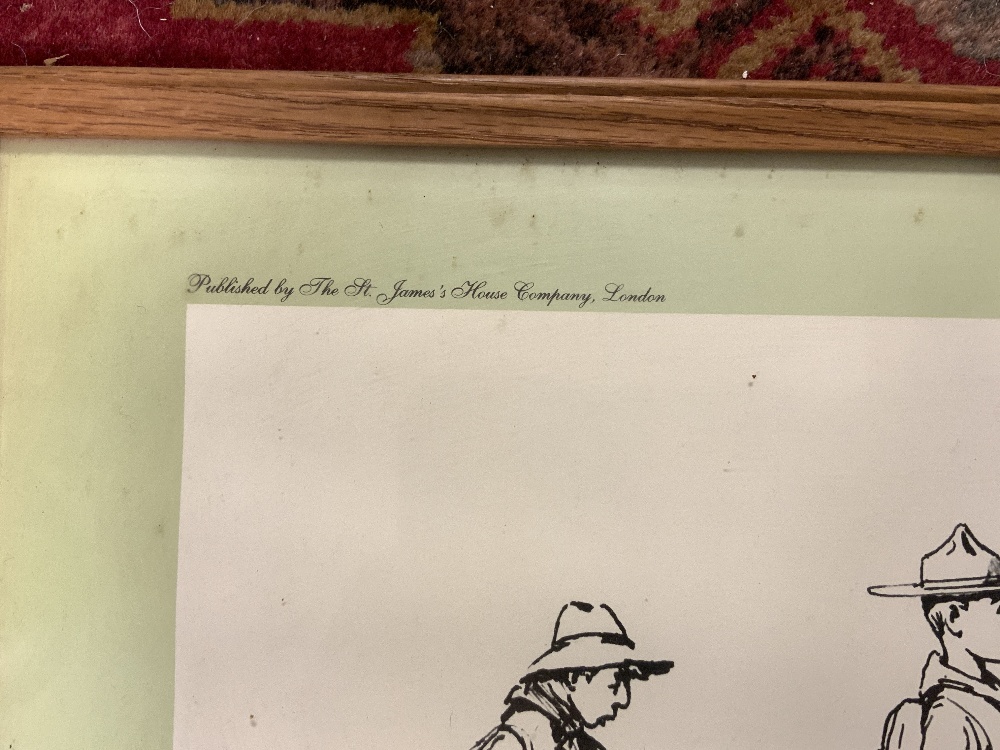 A LIMITED EDITION PRINT 66/1500 FROM ORIGINAL DRAWINGS - THE LORD BADEN - POWELL (53 X 23), AND A - Image 3 of 10
