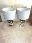 PAIR OF DECORATIVE CERAMIC TABLE LAMPS AND SHADES