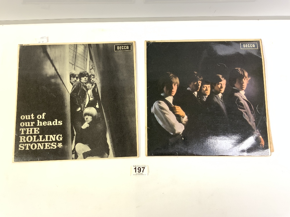 TWO ROLLING STONES LPS - 'OUT OVER OUR HEADS' WITH RED DECCA LABEL - MONO - LK4733 AND 'THE