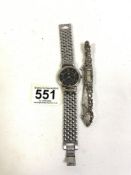 GIVENCHY (LIFE) WATERPROOF WATCH WITH A VINTAGE 925 SILVER AND MARCASITE COCKTAIL WATCH