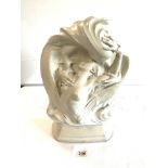 ART NOUVEAU PLASTER BUST OF TWO LOVERS (A/F), 50CMS