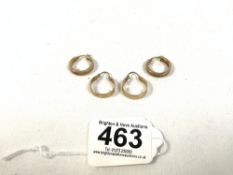 TWO PAIRS OF 375/9K GOLD EARRINGS