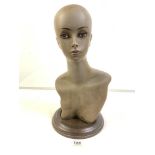 1940/50S COMPOSITE SHOP DISPLAY BUST, 44CMS