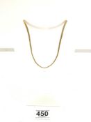 750 18K GOLD FLAT LINK, 16-INCH NECKLACE, MARKED F.C, 16.1 GRAMS