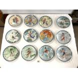 SET OF TWELVE CHINESE IMPERIAL, JINGDEZHEN PORCELAIN CABINET PLATES DEPICTING 'BEAUTIES OF THE RED