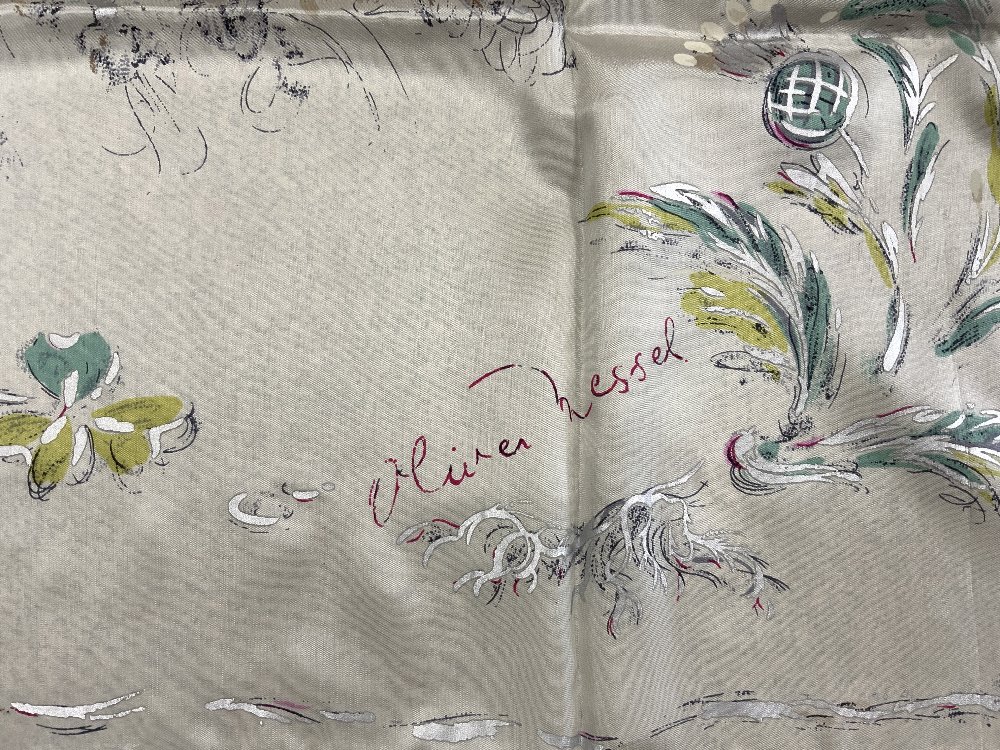 PURE SILK - SILVER JUBILEE SCARF FROM THE DESIGN OF OLIVER MESSEL, JEAN PATOU PARIS SILK SCARF, - Image 4 of 14