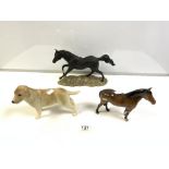 ROYAL DOULTON FIGURE OF A HORSE - BLACK BESS DA179, BESWICK HORSE - NEW FOREST, AND A CERAMIC