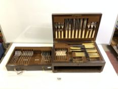 PART CANTEEN OF SILVER-PLATED CUTLERY IN AN OAK CASE