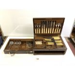 PART CANTEEN OF SILVER-PLATED CUTLERY IN AN OAK CASE