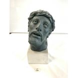 'ECCE HOMO' ( "Behold The Man"} PLASTER BUST OF JESUS CHRIST ON A SQUARE BASE, 40CMS