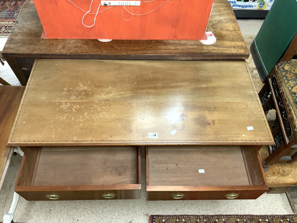 EDWARDIAN INLAID MAHOGANY KNEEHOLE DRESSING TABLE - FOUR DRAWERS (114 X 50 X 78CMS) - Image 2 of 3