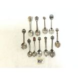 QUANTITY OF TEASPOONS OF WHICH FOUR ARE SILVER AND REST SILVER-PLATE