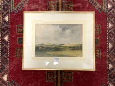 GEORGE SYKES WATERCOLOUR DRAWING OF A DOWNLAND LANDSCAPE SIGNED 33 X 22CMS