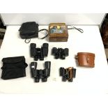 FOUR PAIRS OF BINOCULARS IN CASES AND BOX INCLUDES - TASCO ZIP 2008, 10 X 50MM, A BOOTS 8 X 30,