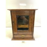 VINTAGE ENGLISH OAK PIPE SMOKER CABINET WITH TWO DRAWERS, 39 X 32CMS