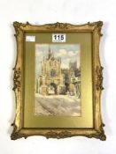 ELIZABETH WHITEHEAD (1854 - 1934), WATERCOLOUR DRAWING OF 'EASTGATE WARWICK' SIGNED AND DATED