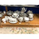 WEDGWOOD DINNER SET AND COFFEE SET - KUTANI CRANE PATTERN, APPROX EIGHTY-PIECES