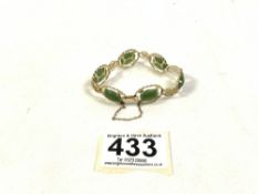 9CT GOLD BRACELET WITH CHRYSOPRASE GEMSTONES