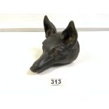 VICTORIAN IRON FOX HEAD DOOR STOP