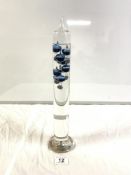 TALL FREE-STANDING GALILEO GLASS THERMOMETER, 42CMS