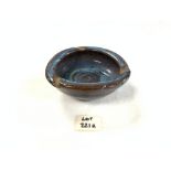 S.KALAN - STUDIO POTTERY GLAZED ASHTRAY, SIGNED TO BASE