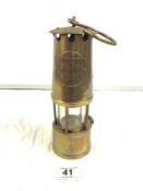 BRASS MINERS LAMP - 'THE PROTECTOR' LAMP AND LIGHTING COMPANY - MAKERS ECCLES MANCHESTER