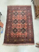 PERSIAN RED GROUND PATTERENED RUG (200 X 128CMS)