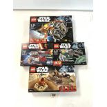 LEGO STAR WARS - FOUR RETIRED BOXED SETS - JAKKU QUAD JUMPER, YODA'S JEDI STARFIGHTER, DESERT