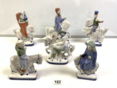 SIX CANTEBURY TALES CERAMIC FIGURES BY RYE POTTERY