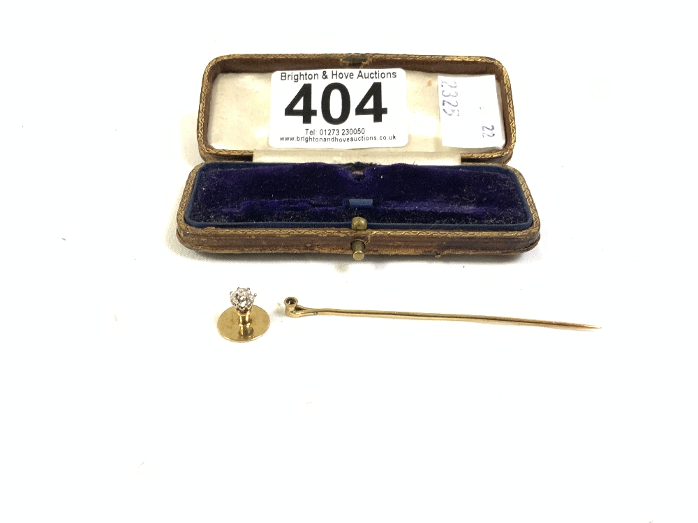 A SOLITAIRE DIAMOND STICK PIN, 0.5 CARAT APPROX, MOUNTED IN YELLOW METAL (POSSIBLY 18CT) - Image 4 of 5