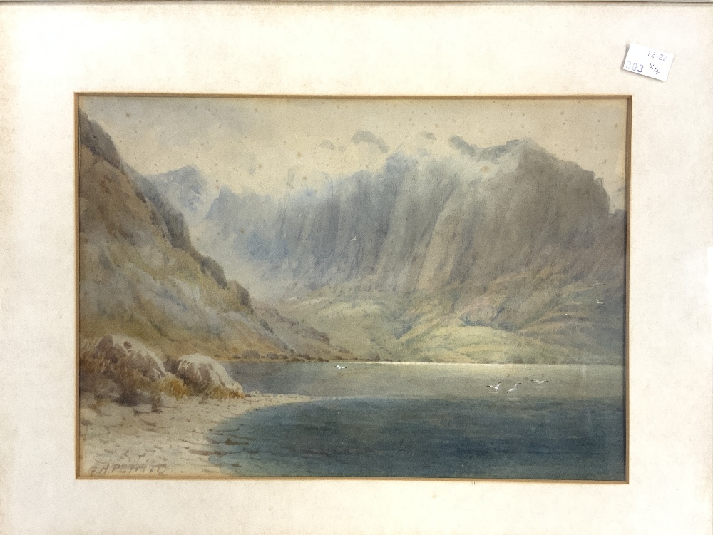 G H PETTITT,THREE WATERCOLOURS OF LANDSCAPES WITH FIGURES AND COTTAGES SIGNED LARGEST 32X 23 CM - Image 2 of 5