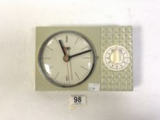 A RETRO 1960S CERAMIC CLOCK AND TIMER BY DIEM ELECTRO (CONVERTED TO BATTERY)