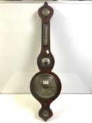 A VICTORIAN MAHOGANY BANJO BAROMETER BY BARHAM OF SEVENOAKS