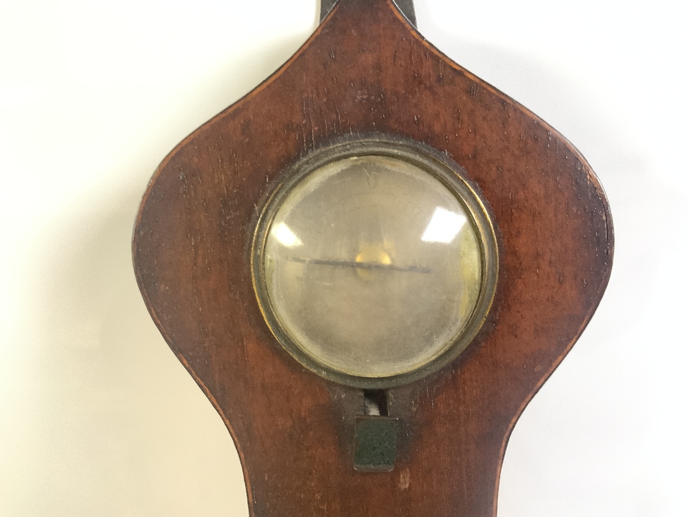 A VICTORIAN MAHOGANY BANJO BAROMETER BY BARHAM OF SEVENOAKS - Image 5 of 8