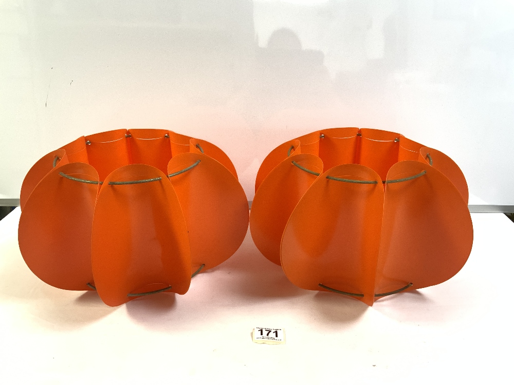 TWO 1970S ORANGE RETRO DESIGN LAMP SHADES - Image 4 of 4