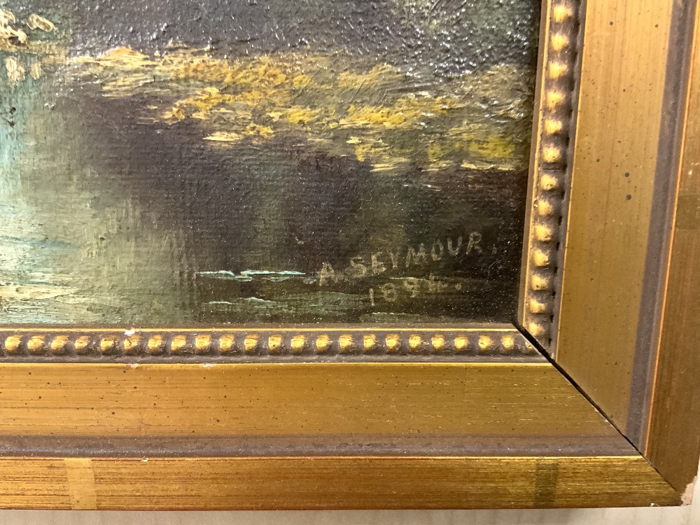 TWO SMALL FRAMED OILS A SEYMOUR 1891 AND E H PETTIT LARGEST 31 X 25CM - Image 4 of 8