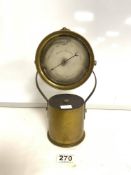 TRENCH ART SHELL DATED 1905 TURNED INTO A DESK ANEROID BAROMETER 27CM