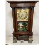 RARE SPENCER & WOOSTER & CO SALEM BRIDGE MOVEMENT CLOCK 8 DAY AMERICAN 19TH CENTURY WITH WEIGHTS KEY