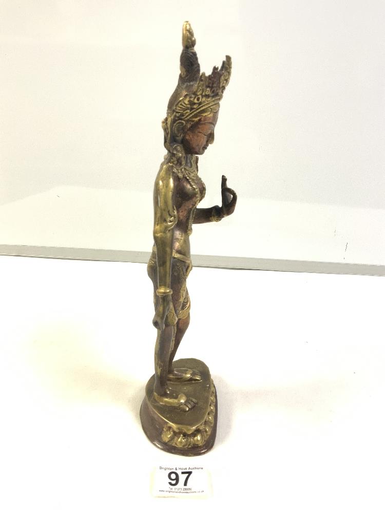 INDIAN BRONZE FIGURE OF A FEMALE DEITY 36CM - Image 2 of 4