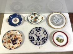 PAIR VICTORIAN ASHWORTH IRONSTONE IMARI PATTERN PLATE 26CM WITH A NUMBER OF OTHER PLATES