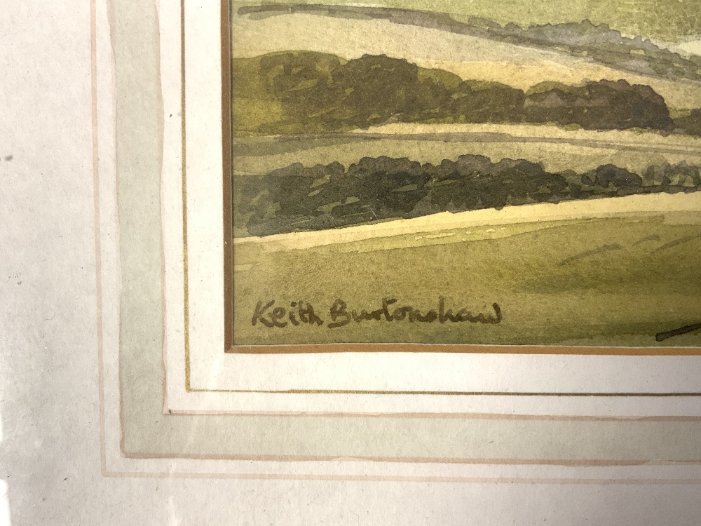 A PAIR OF WATERCOLOURS - LAKE AND LANDSCAPES SIGNED KEITH BURTONSHAW 26 X 17 CM - Image 5 of 8