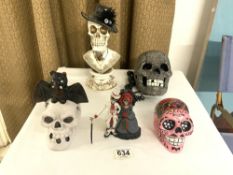 DECORATIVE SKULL RELATED ITEMS INCLUDES TELEPHONE