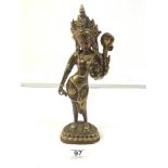 INDIAN BRONZE FIGURE OF A FEMALE DEITY 36CM