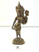 INDIAN BRONZE FIGURE OF A FEMALE DEITY 36CM